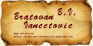 Bratovan Vančetović vizit kartica